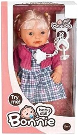 Bonnie Baby Doll With Pacifier - Pink