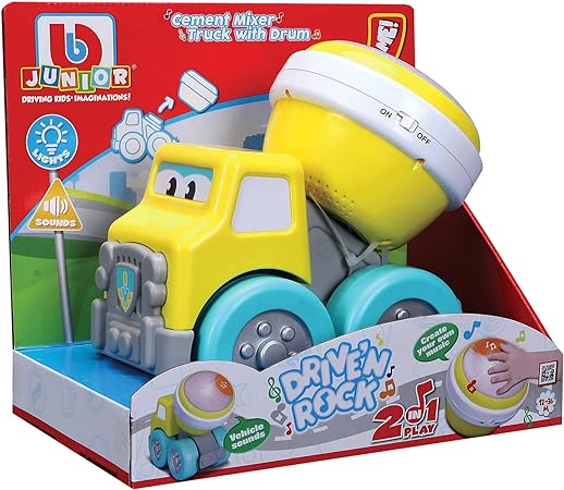 BB Junior Drive 'N RockCement Mixer Truck With Drum Toy Car 16-89032