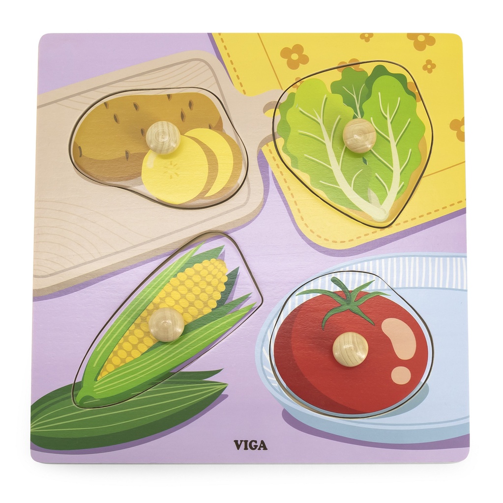 [6971608445989] Wooden Knob PuzzleVeg-Viga 44598