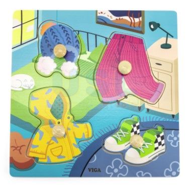 [6971608445996] Wooden Knob Puzzle Clothes-Viga 44599