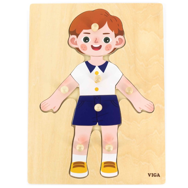 [6971608446672] Body Parts Puzzle Boy -Viga 44667