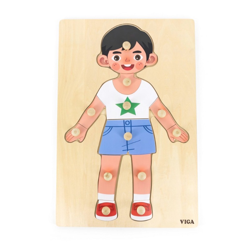 Body Parts Puzzle Boy 12pcs-Viga 44669