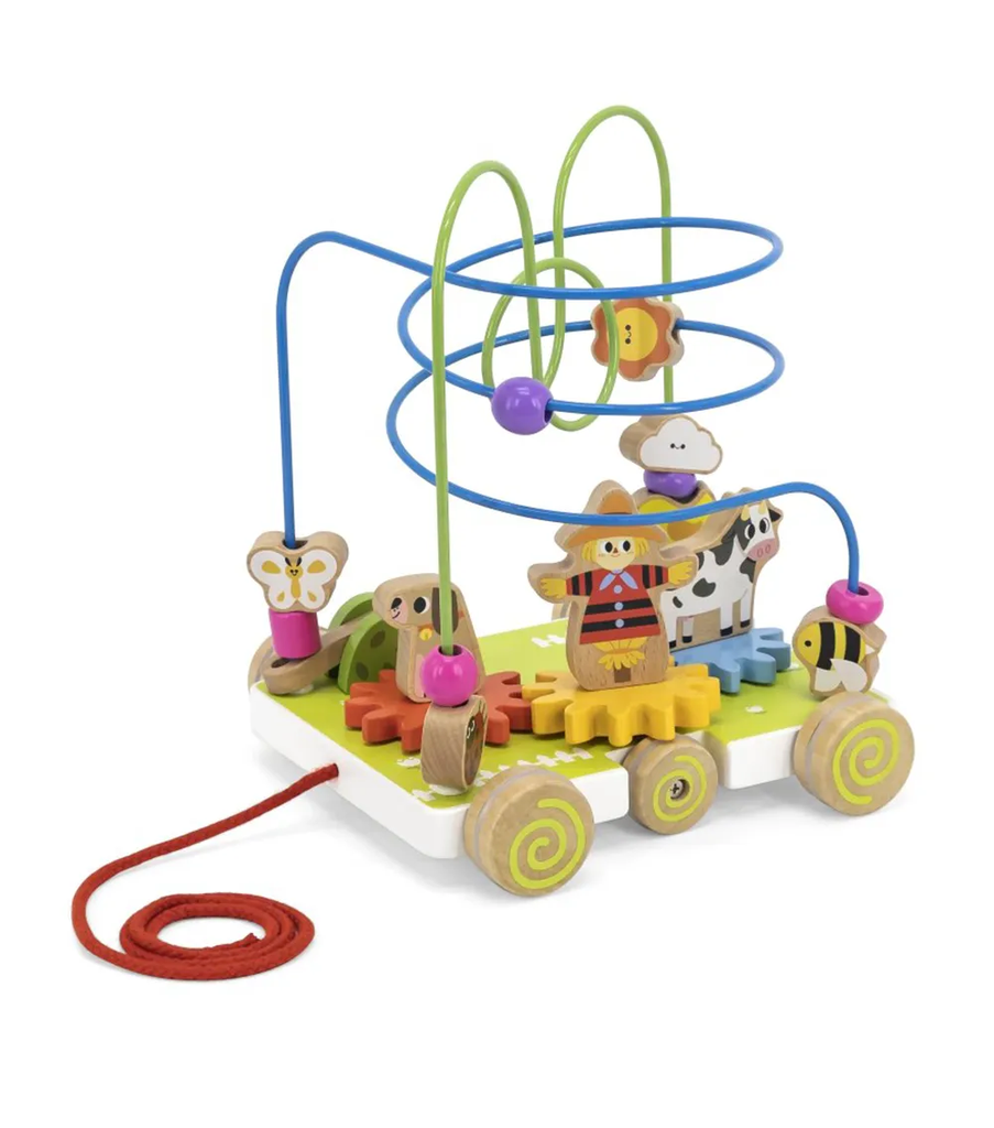 Pull Along with Wire Beads and Turning Gears-Viga 44682