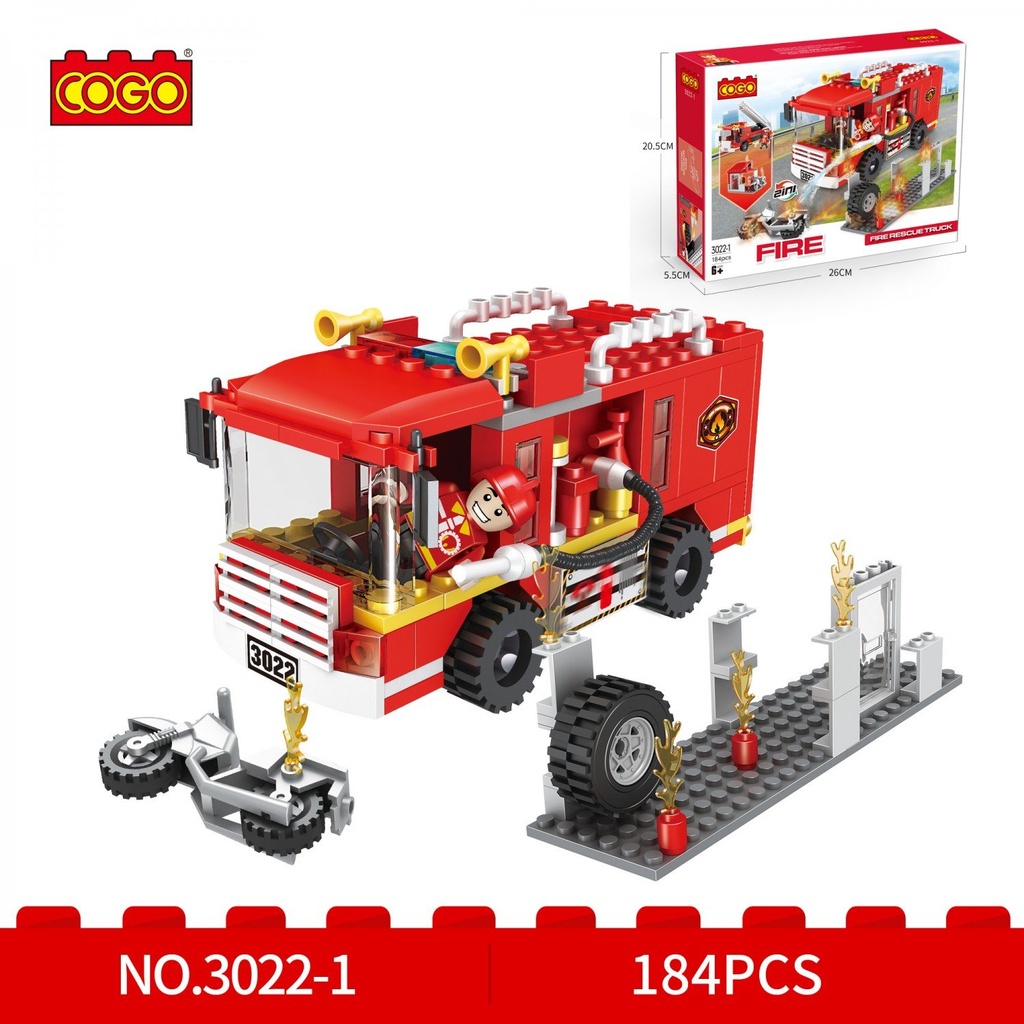 Cogo Fire Truck 184Pcs-3022-1