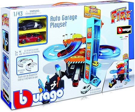 [4893993303618] 1:43 Collezione PARKING PLAYSET W/ 2 CARS- 18-30361