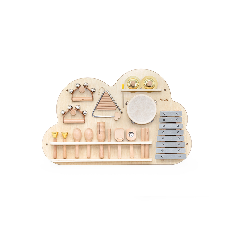 [6971608447181] Wall Toy: Activity Panel Percussion Instruments-Viga 44718