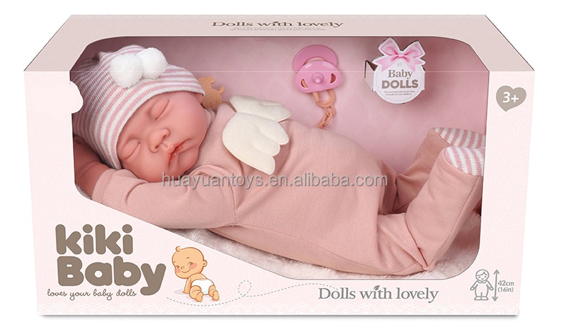 [6902561916186] 16'' SLEEPING NEWBORN PINK- KIKI BABY 2128