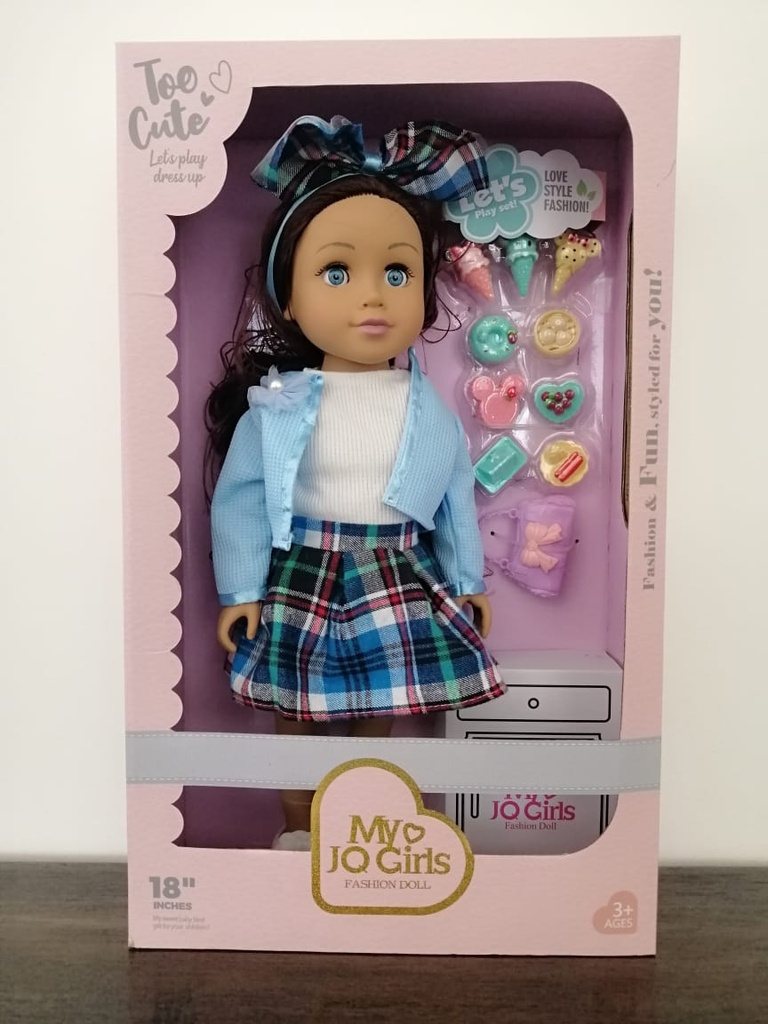 [6902561916209] 18 Inch Doll Blue Jaket JQ Baby-2241