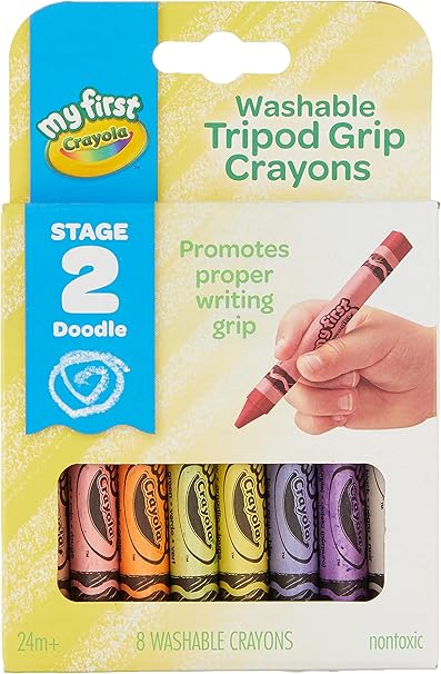 [71662114602] Crayola 8 ct Washable Tripod Grip Crayons-1460