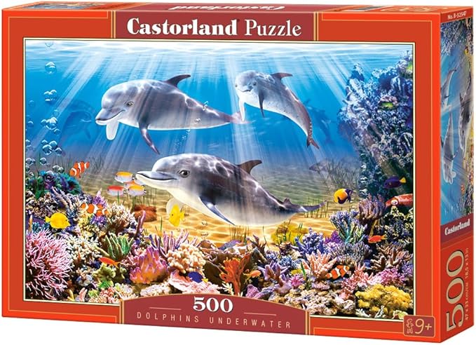 [5904438052547] Dolphins Underwater pcs Puzzle 500Pcs-Castor B52547-6