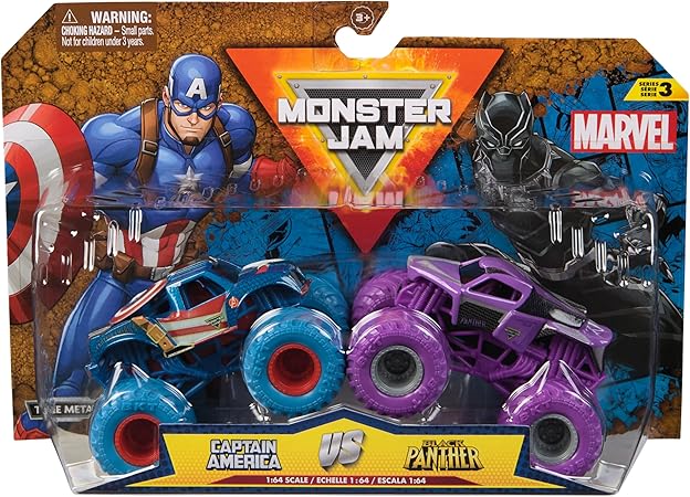 [681147026445] Monster Jam Marvel Vehicles 1:64 2-PK-6070555