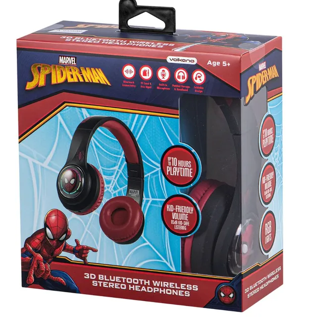 [6009555720672]  Spider Man 3D Bluetooth Headphones-3054-SM