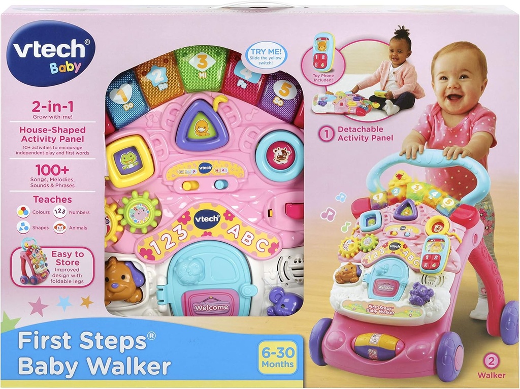 [3417765056536] FIRST STEPS BABY WALKER PINK-505653