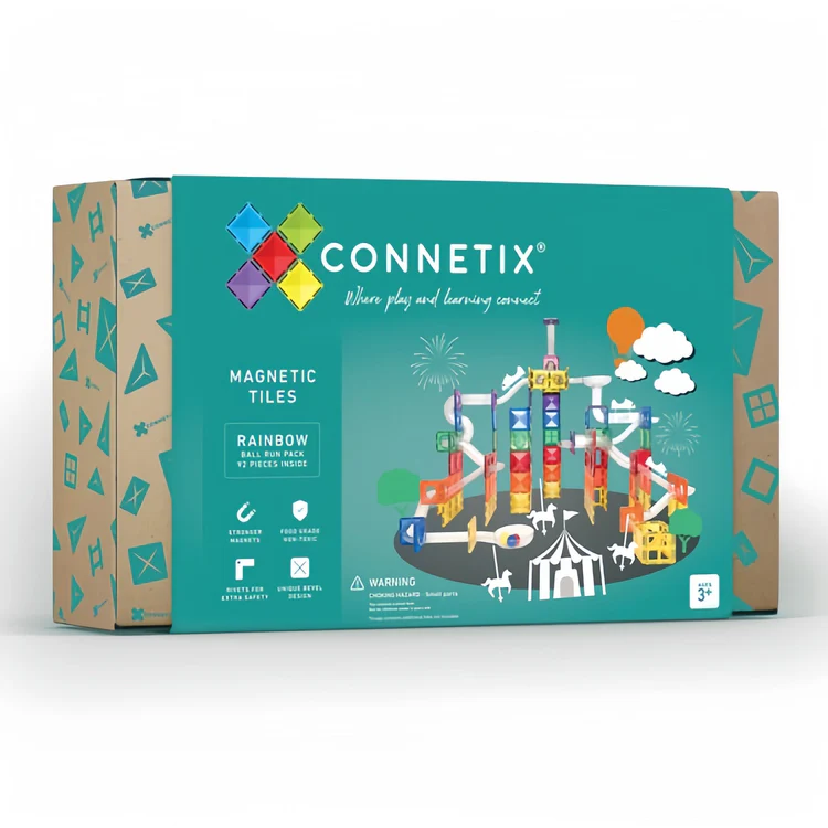 [850036293149] Connetix Rainbow Ball Run Pack 92 pc-CT-R-00092-BR