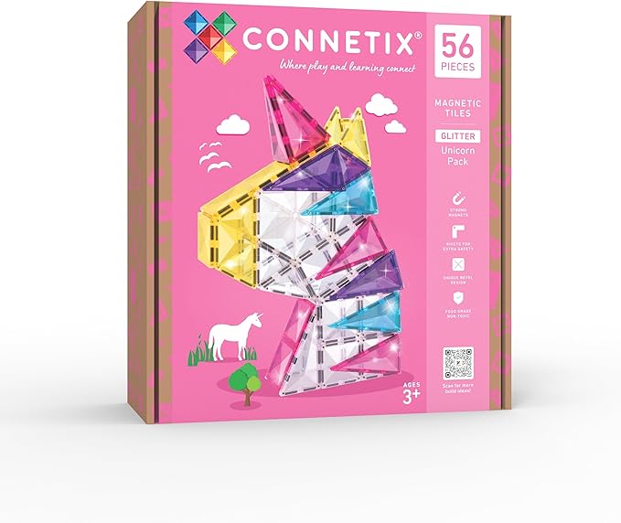 Connetix Glitter Unicorn Pack 56 pc-CT-G-00056-GU