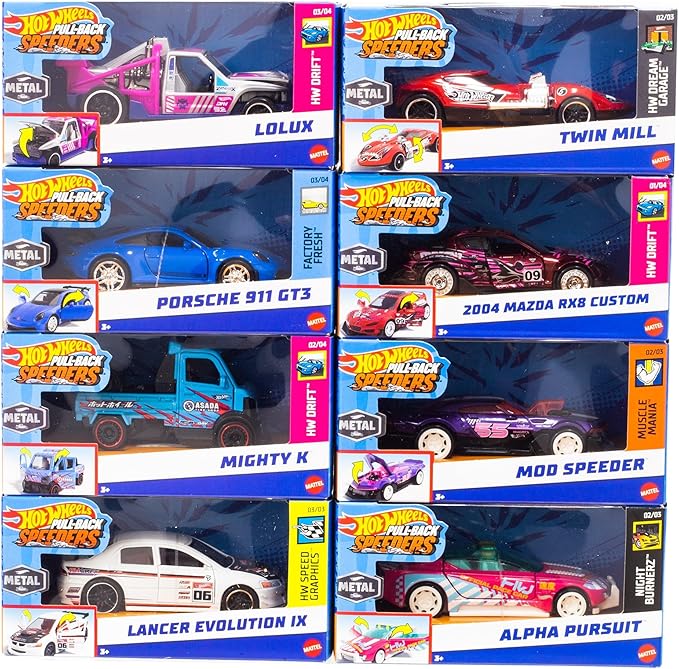 [194735166756] Hot Wheels Pull-Back Speeders -HPR70