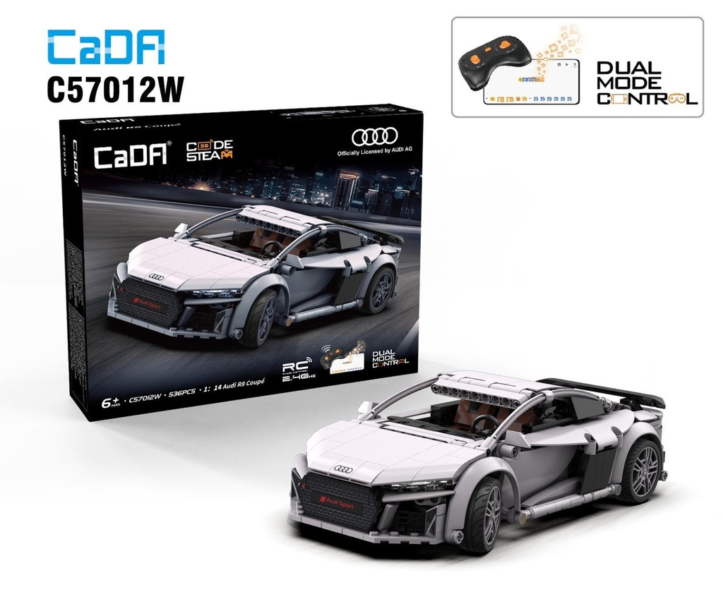 [6948061929394] سيارة أودي R8  بمقياس 1:14، 536  قطعة - C57012W