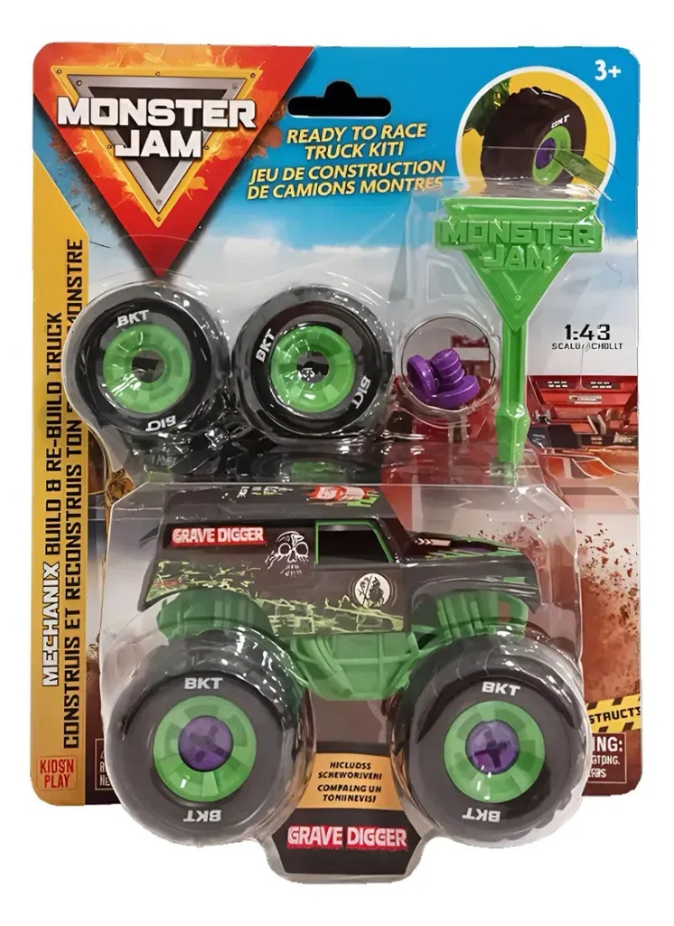 MONSTER JAM MECHANIX 1:43 BUILD GRAVE DIGGER-5004474