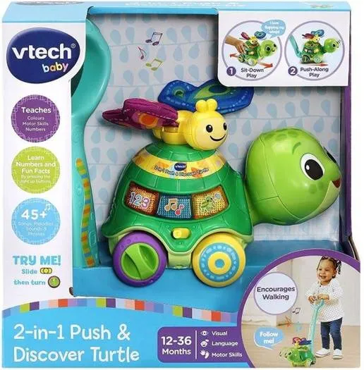 [3417765476037] 2IN1 PUSH & DISCOVER TURTLE-547603