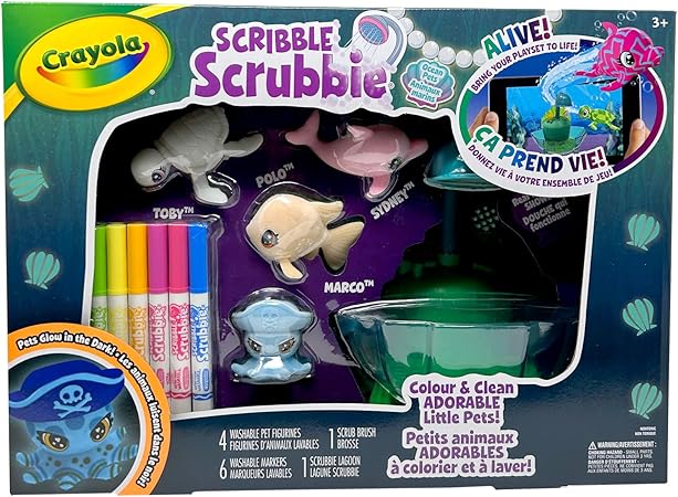 Scribble Scrubbie Glow Deep Sea Lagoon-CY74-7507