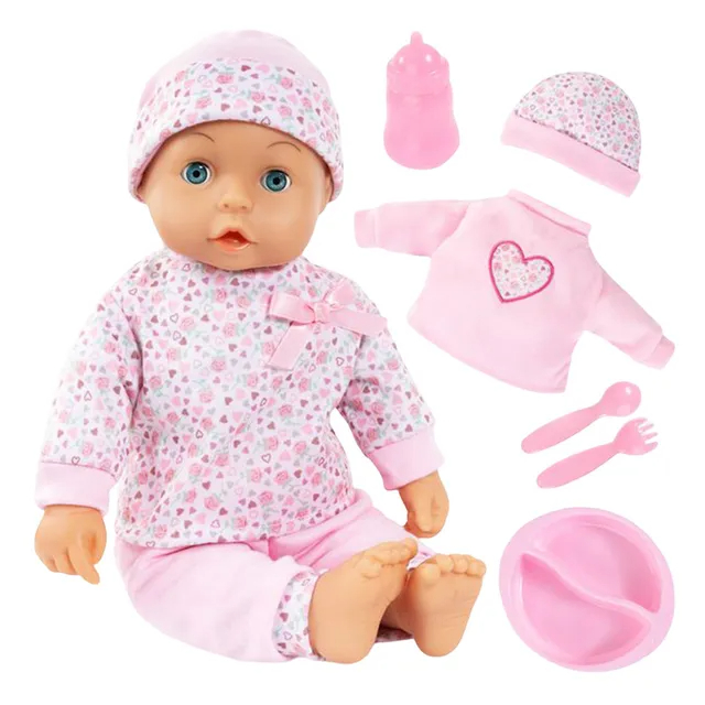 BAYER BABY DOLL 38CM FEEDING PLAYSET W ACCS -93610AA