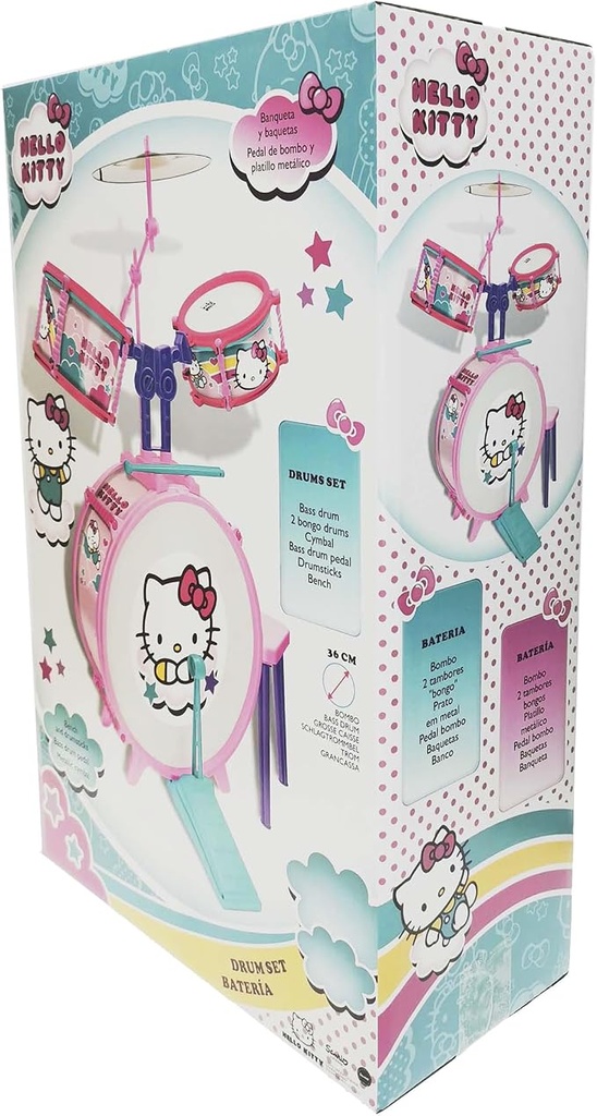 HELLO KITTY DRUMS SET WITH STOOL -1491