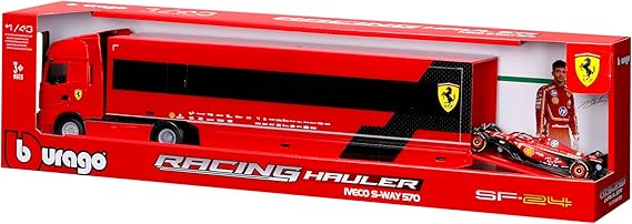 1:43 Iveco S Way cab w/Trailer and 1 Ferrari -Bburago 18-36867