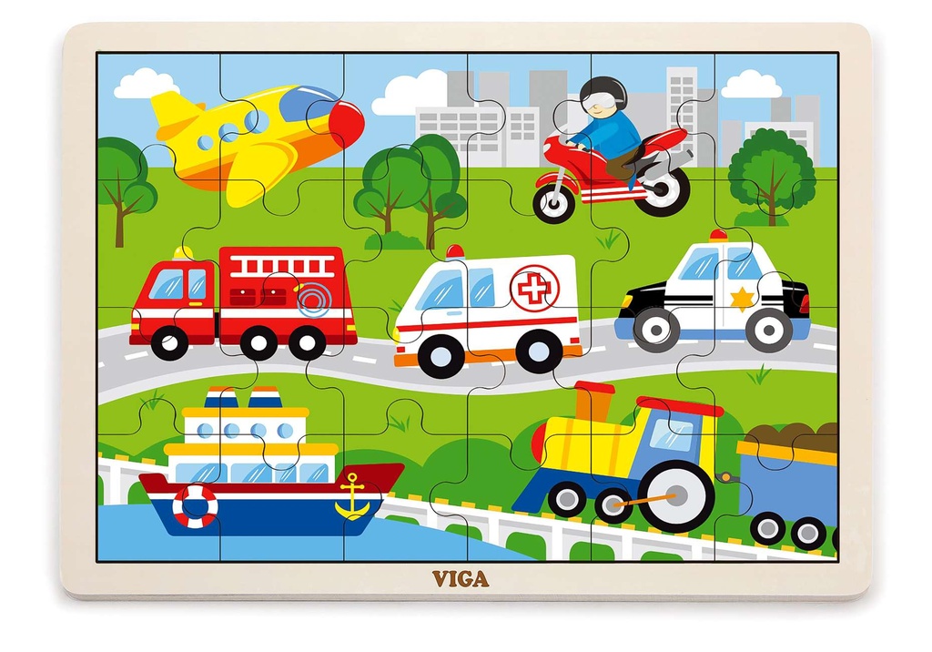 Vehicles Puzzle 24Pcs - Viga 51462