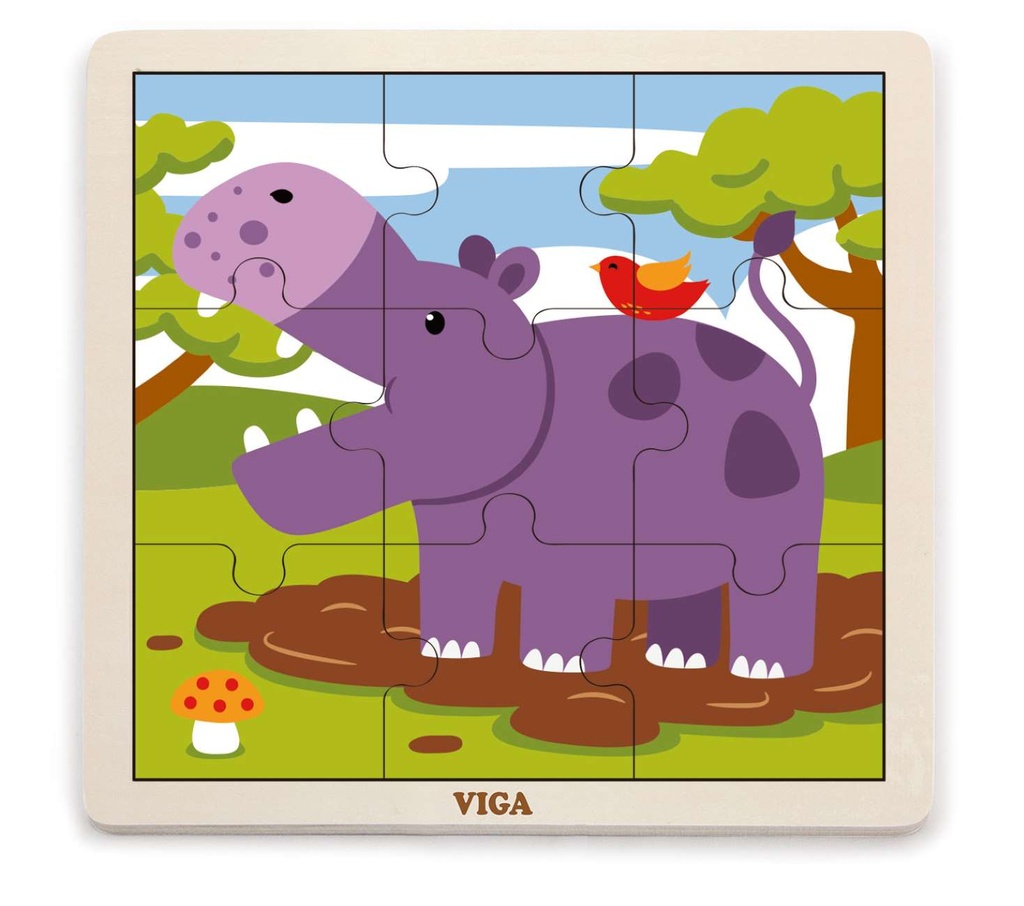 Hippo Puzzle 9Pcs - Viga 51443