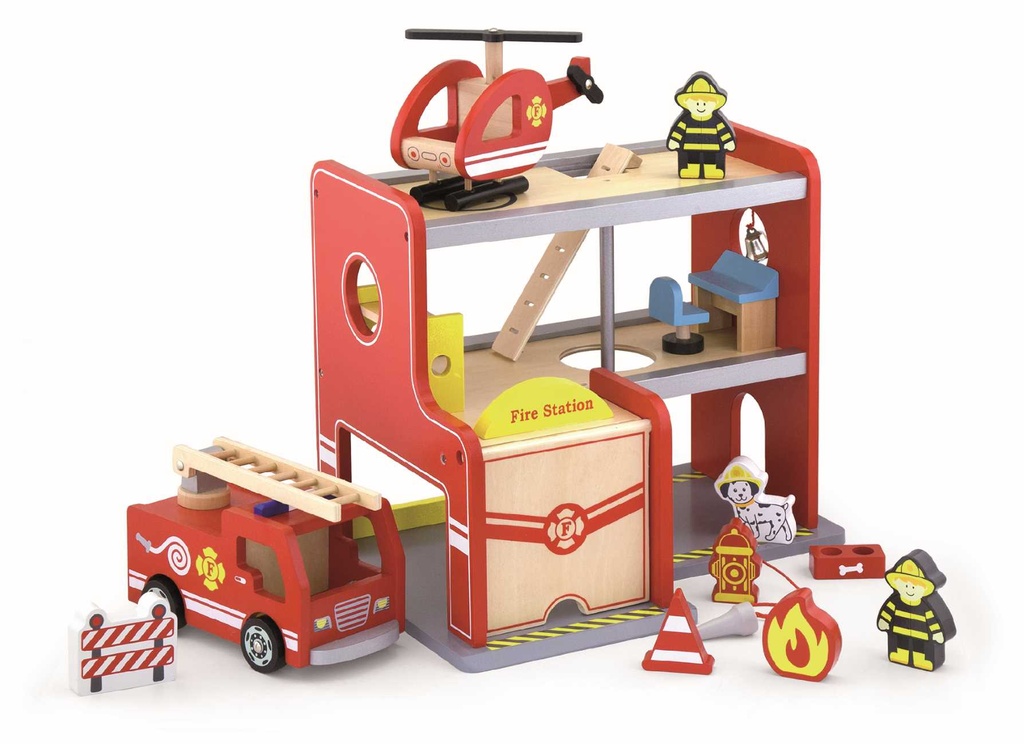 Fire Station with Accessories - Viga 50828