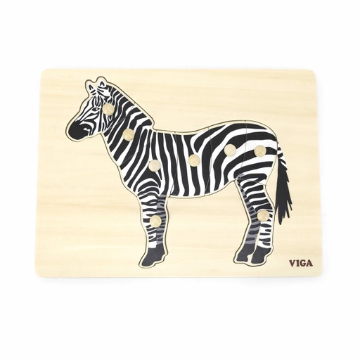 [6971608446030] Montessori Puzzle: Zebra - Viga 44603
