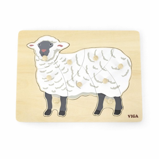 [6971608446092] Montessori Puzzle: Sheep - Viga 44609