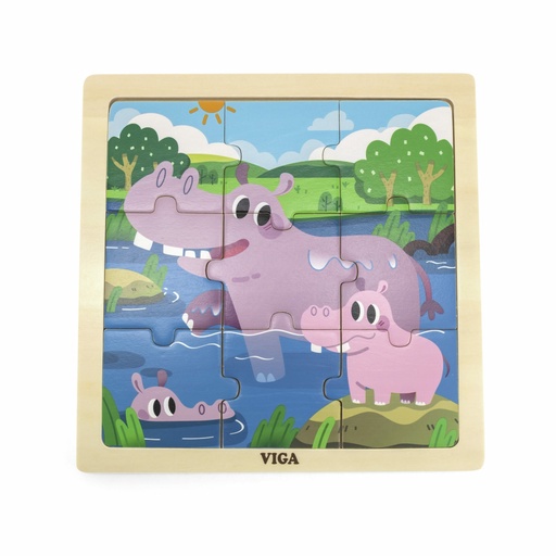 [6971608446283] Hippo Puzzle 9Pcs - Viga 44628