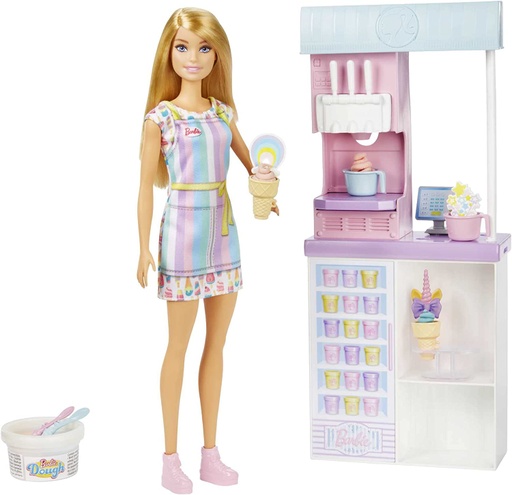 [194735015863] Ice Cream Playset -Barbie HCN46