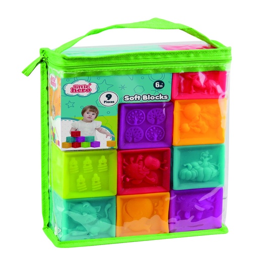 [4897020030423] Little Hero - Soft Blocks - 9Pcs - multi color - 3042