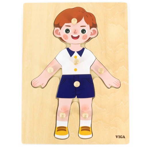[6971608446672] Body Parts Puzzle Boy -Viga 44667