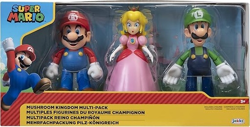 [39897645117] Nintendo 4" Mushroom Kingdom 3Pk-64511