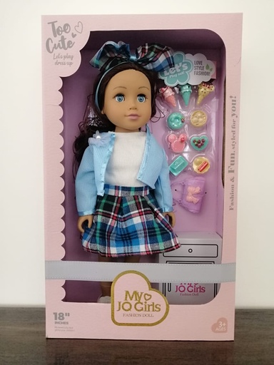 [6902561916209] 18 Inch Doll Blue Jaket JQ Baby-2241