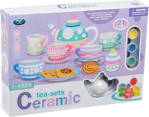 [2162162025203] Ceramic Tea Set 21 Pieces 868-E37