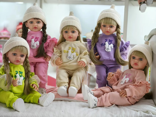 [6920240029941] Rabbit Jump Asst.5 Colors 22Inch Arabic Dolls Silicone -YEEZWOOD JX299-41
