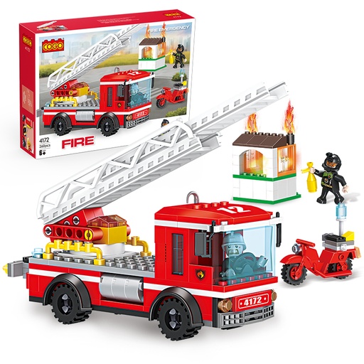 [6937645541725] Ladder Fire Truck 260PCS-COGO 4172