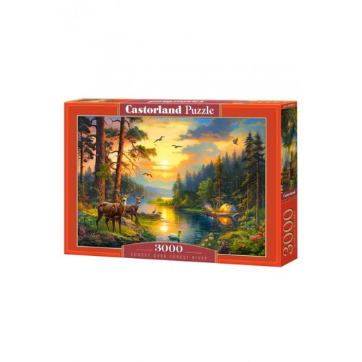 [5904438300686] Sunset over Forest River Puzzle 3000Pcs-Castor 300686-9