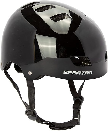 [6297001070987] خوذة تزلج Spartan Jr - أسود داكن - مقاس صغير/متوسط-SP9089