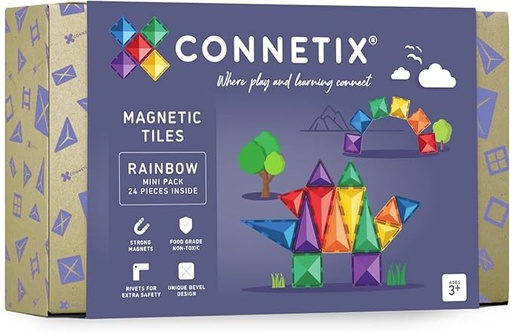 [850036293231] Connetix Rainbow Mini Pack 24 pc-CT-R-00024-MI