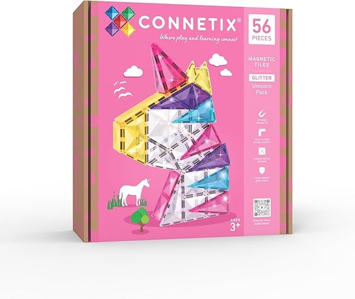 [810164730138] Connetix Glitter Unicorn Pack 56 pc-CT-G-00056-GU