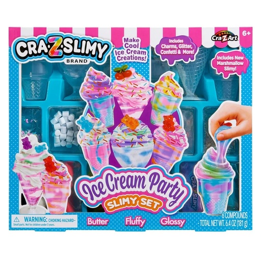 [884920605084] CraZSlimy Ice Cream Party Slime Set-CA-60508