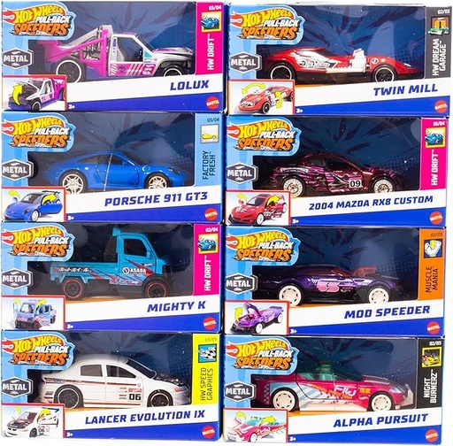 [194735166756] Hot Wheels Pull-Back Speeders -HPR70