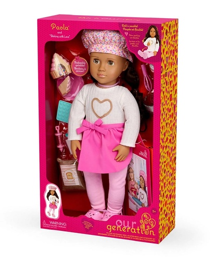 [62243513334] OG Deluxe Baking Doll W/ Book Paola-BD31731AZ